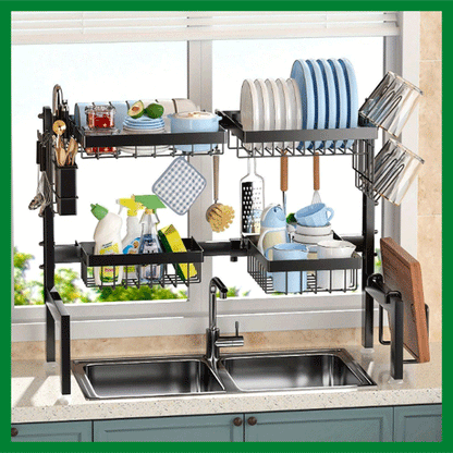 منظم المطبخ الذكي - Dual Dish Drying Rack™