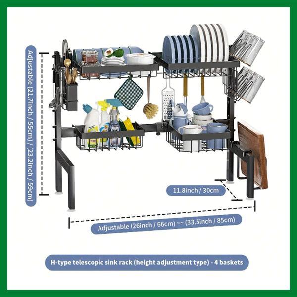 منظم المطبخ الذكي - Dual Dish Drying Rack™