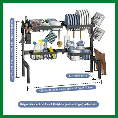 منظم المطبخ الذكي - Dual Dish Drying Rack™